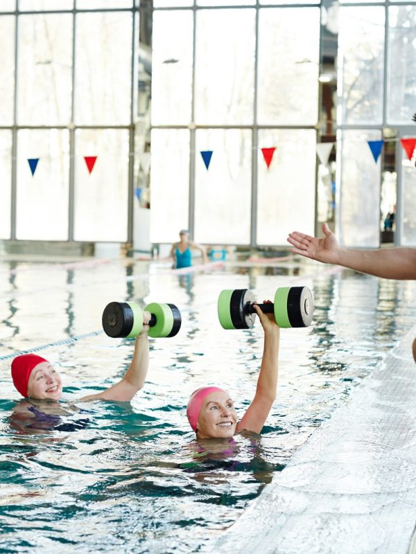 Exercising in swimming-pool
