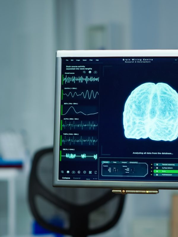 Interior of empty science laboratory for neurological treatment